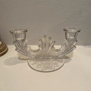 Fostoria Baroque Corsage Etched Double Candlestick Holder